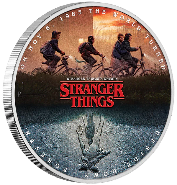 Out now: Stranger Things - The Upside Down 2026 1oz Silver Coloured Coin