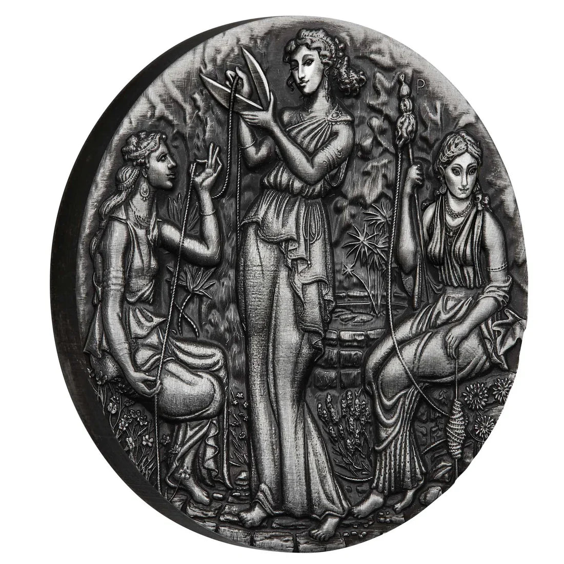Unravelling Destiny: The Fates - The Moirai 2025 2oz Silver Antiqued Coin
