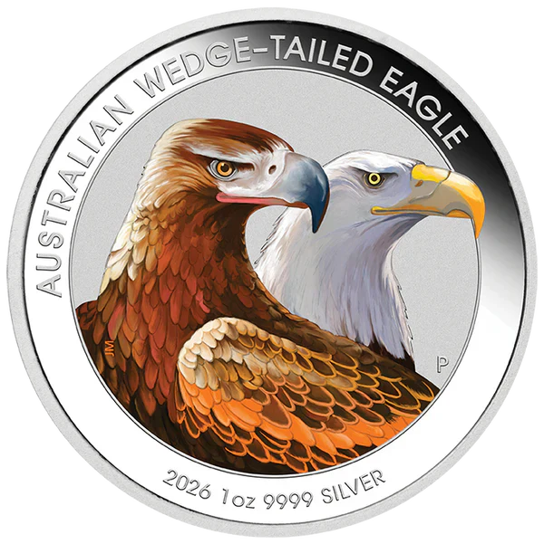 A Wedge-Tailed Eagle on Silver: The 2026 Perth Mint Coloured Coin