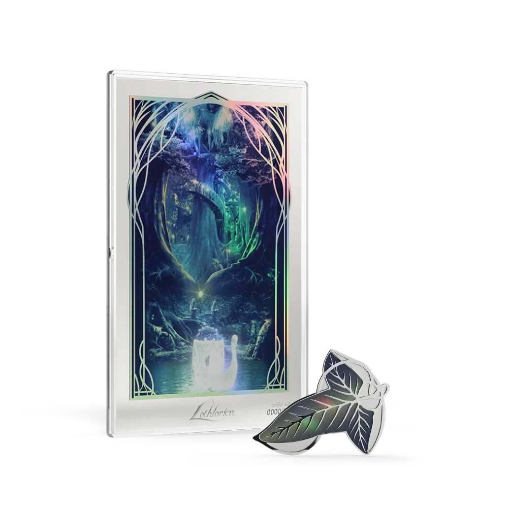 The Lord of the Rings Lothlórien Set – A Silver Coin and Art Foil From the Golden Wood