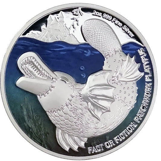 Fact or Fiction: Patchwork Platypus 2024 Niue $5 2oz Silver Proof Coin featuring King Charles