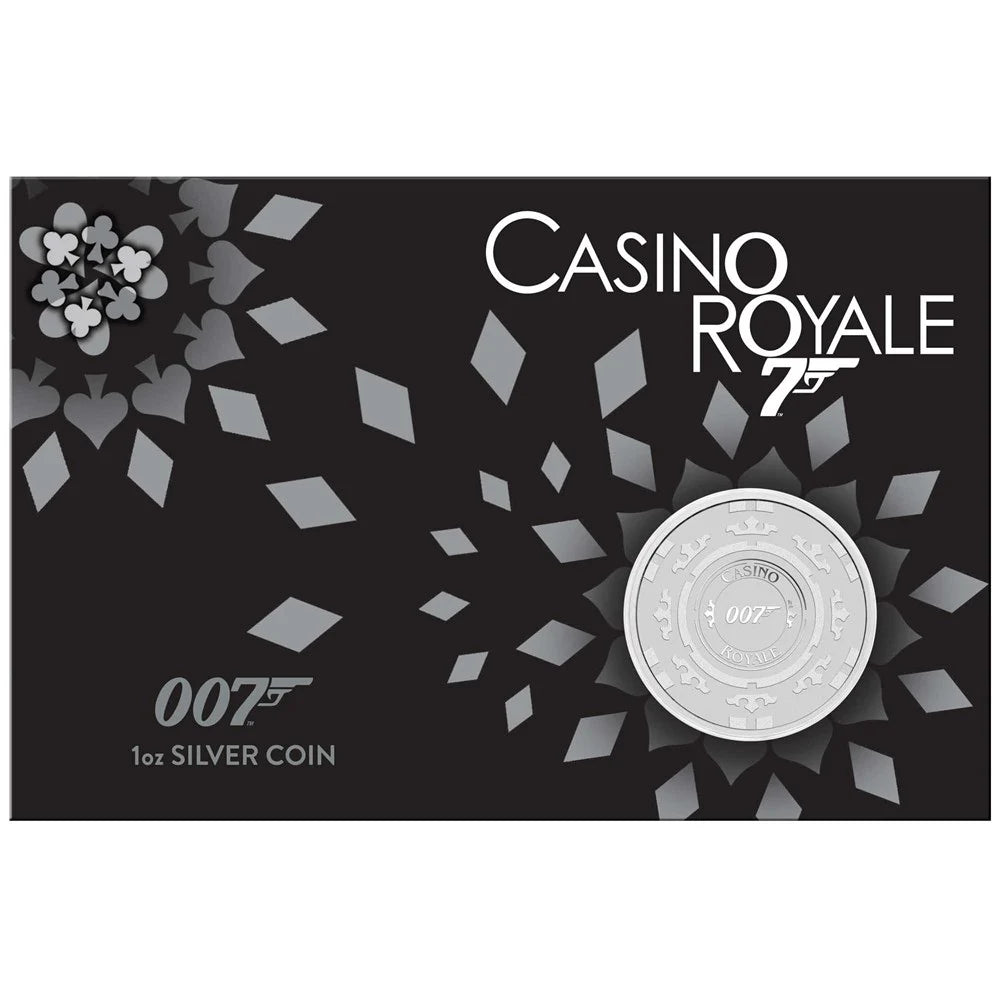James Bond Casino Royale Casino Chip 2023 1oz Silver Coin in Card