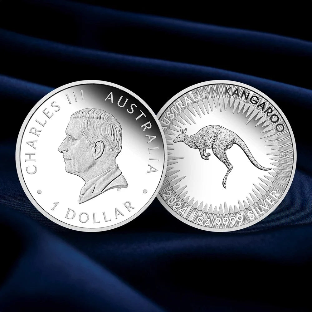 Australian Kangaroo King Charles III Obverse First Issue 2024 1oz Silver Proof Coin