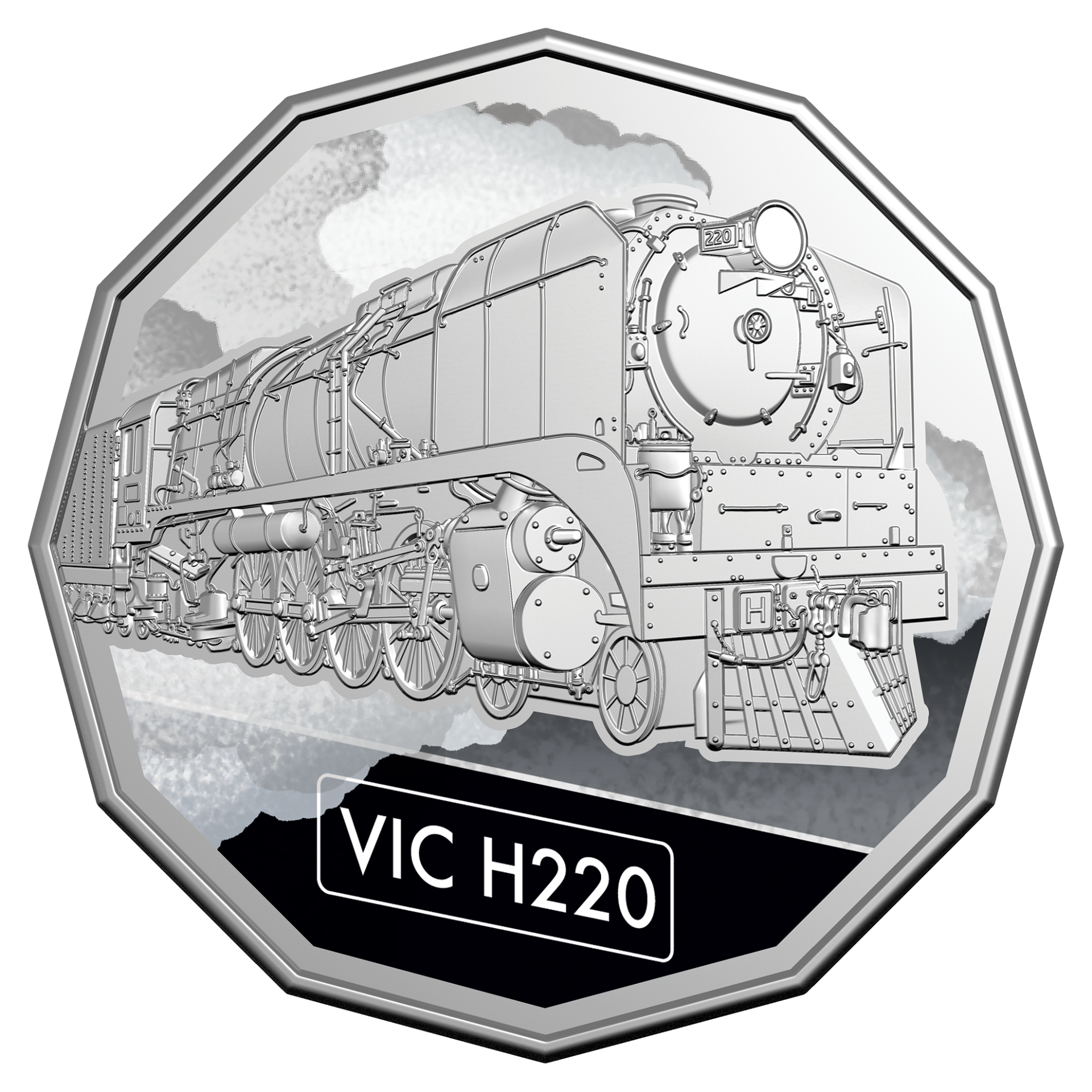 Steam Giants VIC H Class H220 Heavy Harry 2025 50c Coloured Uncirculated Coin