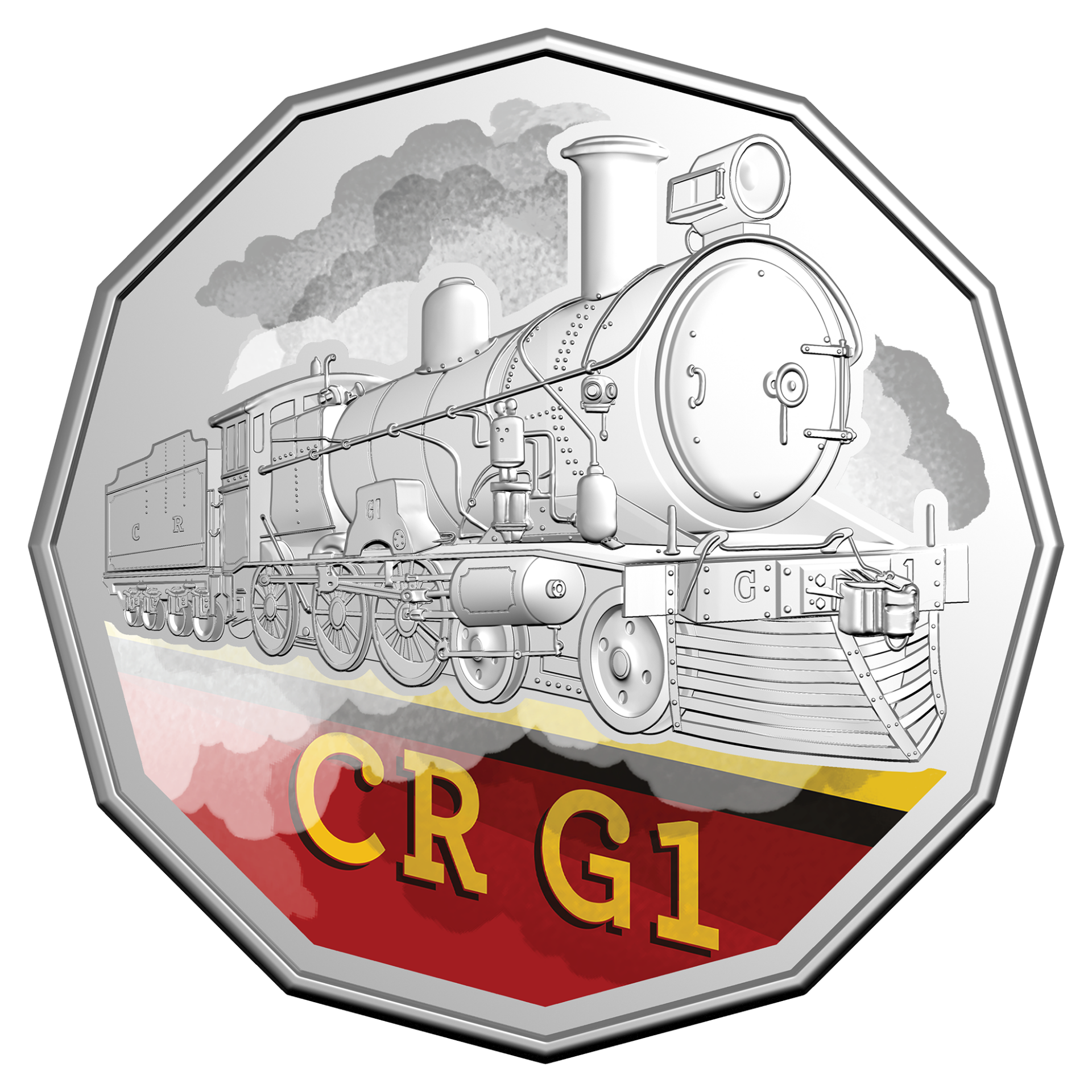 Steam Giants Commonwealth Railways G Class G1 2025 50c Coloured Uncirculated Coin