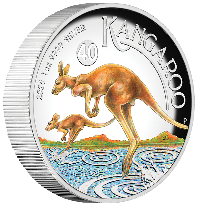 Australian Kangaroo 2026 1oz Silver Proof High Relief Coloured Coin