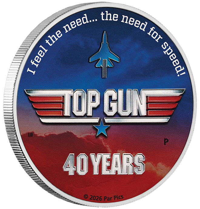 40 Years of Top Gun 2026 1oz Silver Coloured Coin