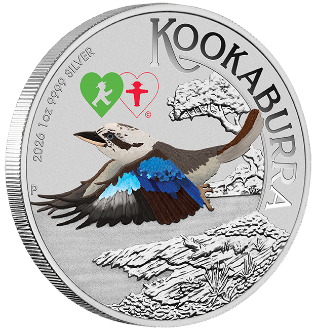 World Money Fair Berlin Show Special Australian Kookaburra 2026 1oz Silver Coloured Coin