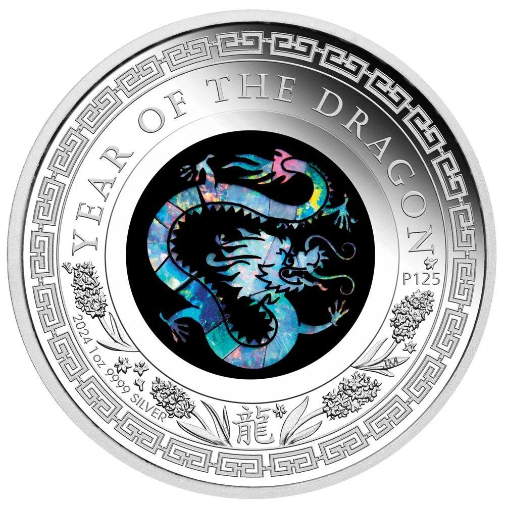 Australian Opal Lunar Series 2024 Year of the Dragon 1oz Silver Proof Coin