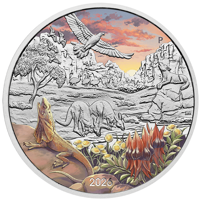 Wonders of Australia - The Outback 2026 1oz Silver Coloured Coin in Card