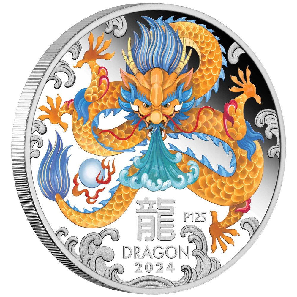 Australian Lunar Series III 2024 Year of the Dragon 1oz Silver Trio