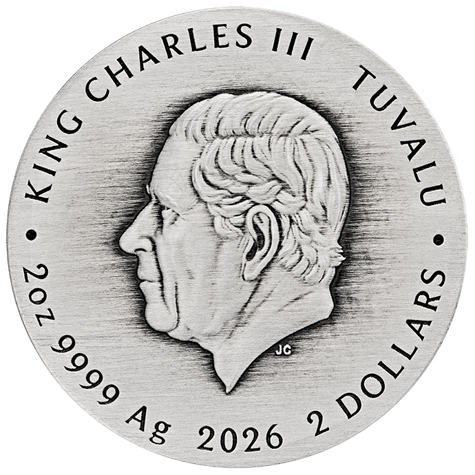 Dune Scourge of the Desert Sea 2026 2oz Silver Antiqued Coloured Coin