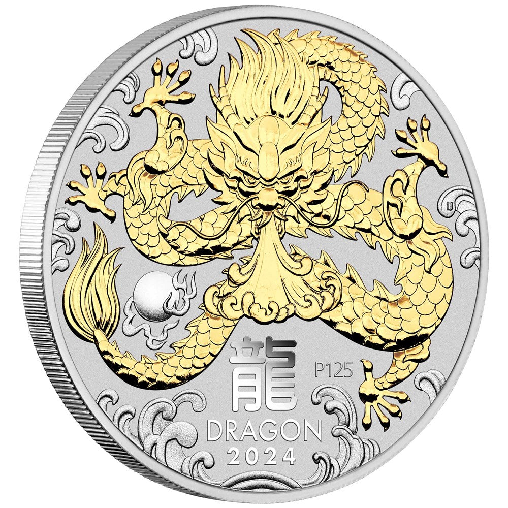 Australian Lunar Series III 2024 Year of the Dragon 1oz Silver Trio