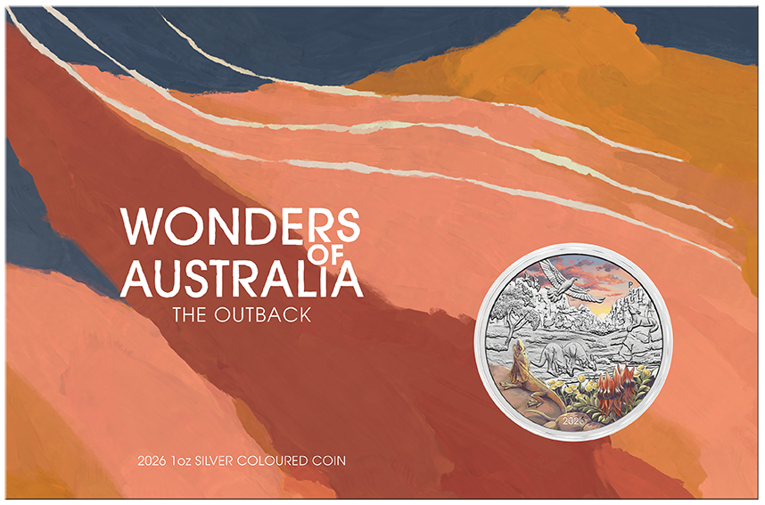 Wonders of Australia - The Outback 2026 1oz Silver Coloured Coin in Card