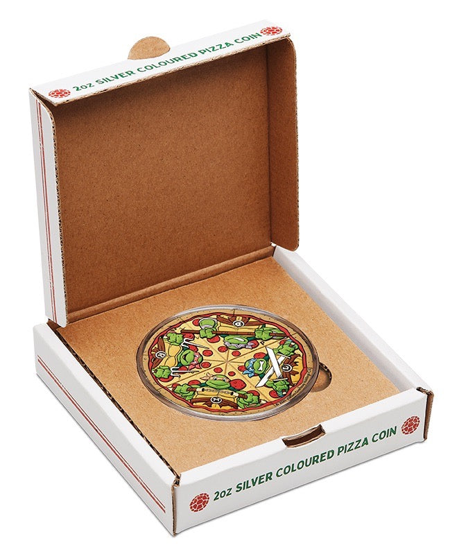 Teenage Mutant Ninja Turtles 2025 2oz Silver Coloured Pizza Coin