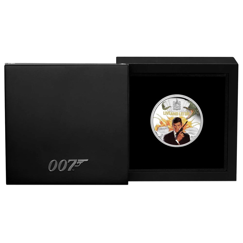 James Bond Live And Let Die 50th Anniversary 2023 1oz Silver Proof Coloured Coin