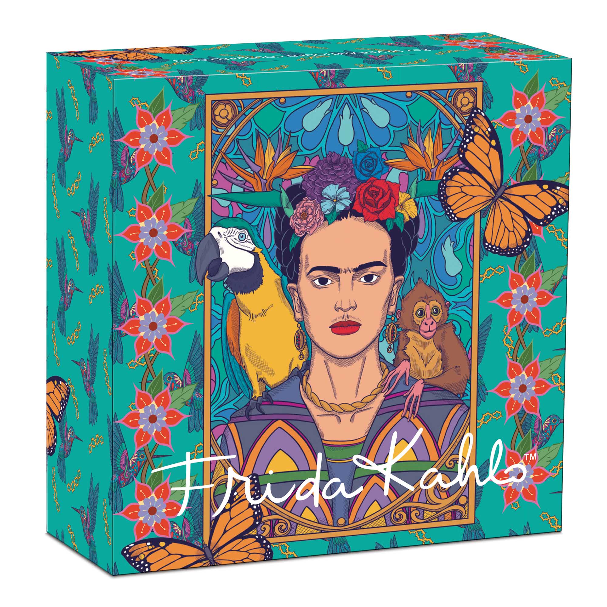 Frida Kahlo 2024 2oz Silver Antiqued Coloured Coin