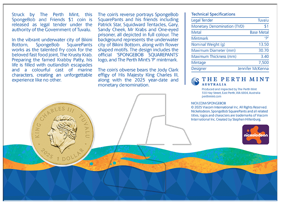 SpongeBob SquarePants & Friends 2025 Collector Coin In Card