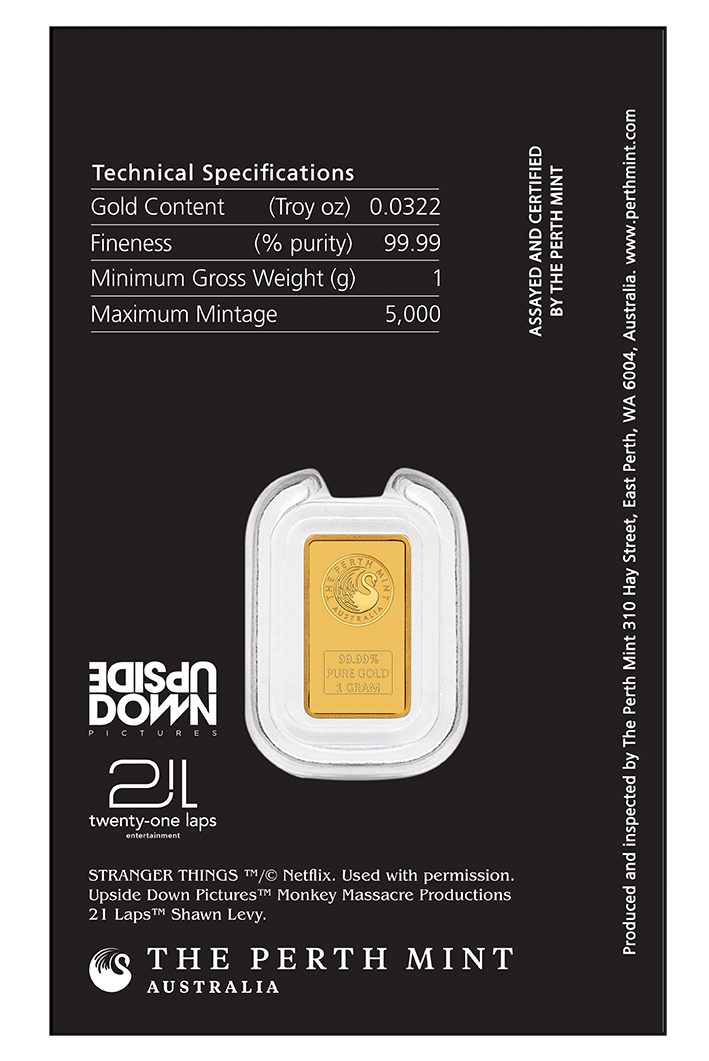 Stranger Things 2026 1g Gold Minted Bar