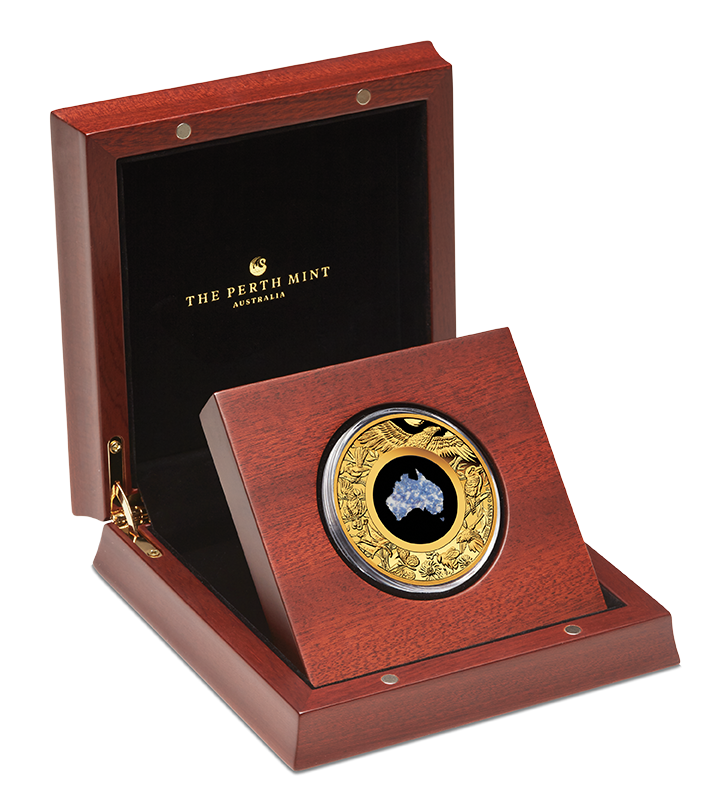 Great Southern Land 2025 2oz Gold Proof Blue Lepidolite Coin
