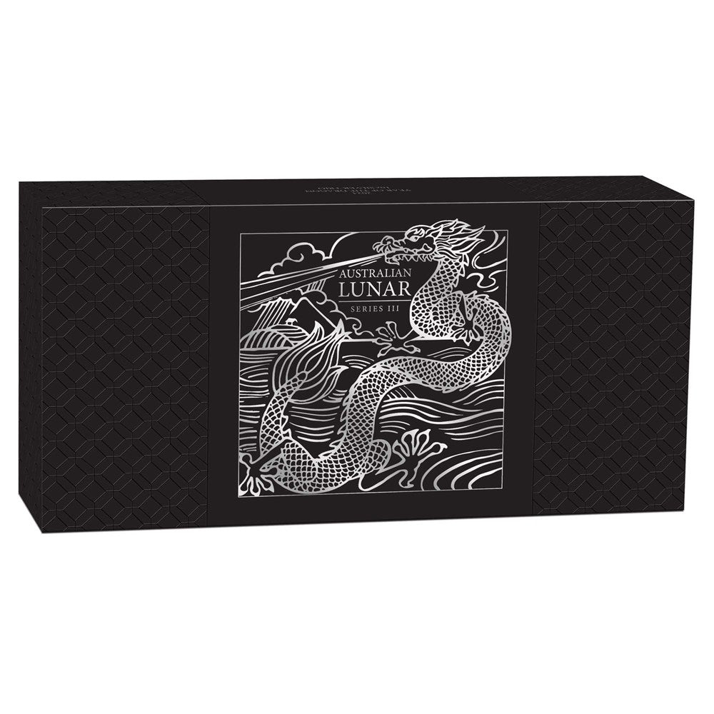 Australian Lunar Series III 2024 Year of the Dragon 1oz Silver Trio