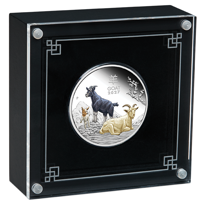 Year of the Goat 2027 1oz Silver Proof Coloured Coin