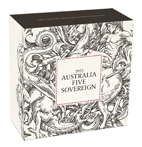 Australia Five Sovereign 2025 Gold Proof Reverse Gilded Coin