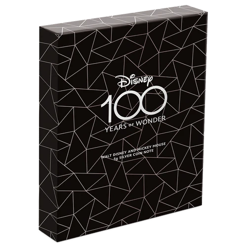 Disney 100 Walt Disney & Mickey Mouse 5g Silver Coin Note