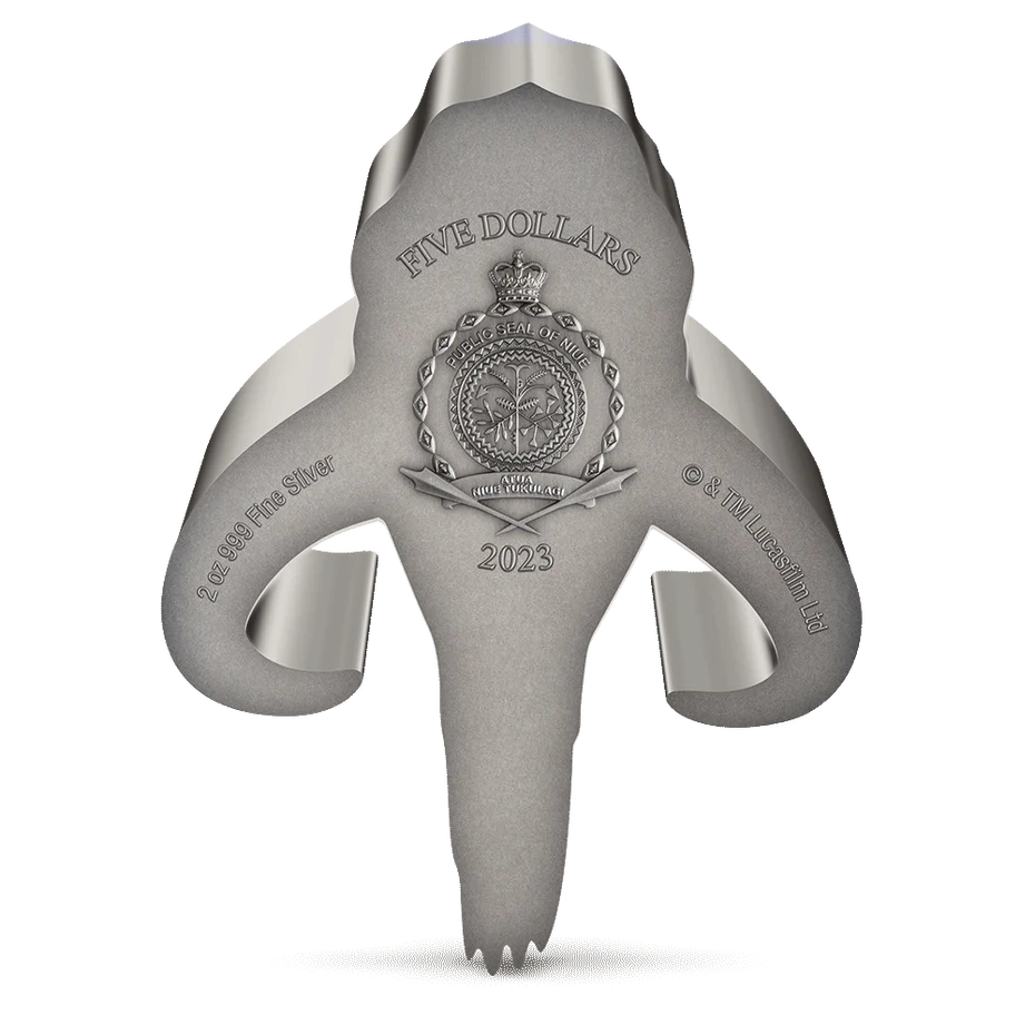 Star Wars: The Mandalorian – Mythosaur 2oz Silver Shaped Coin
