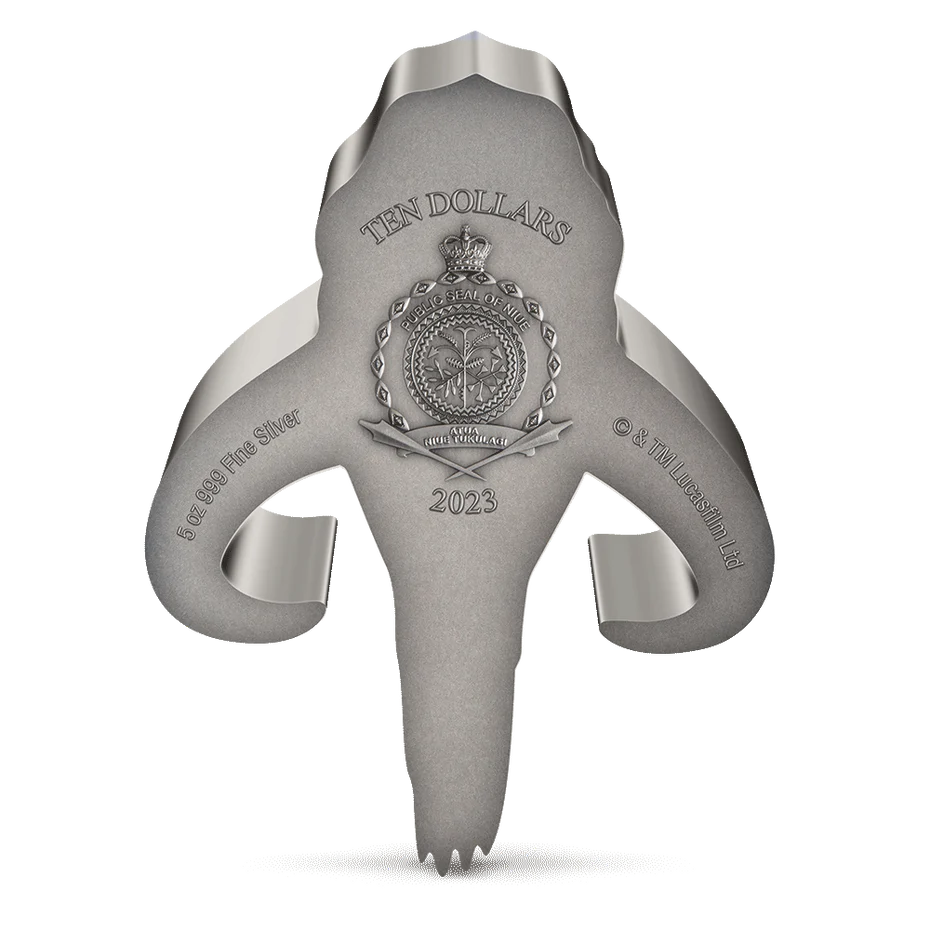 Star Wars: The Mandalorian – Mythosaur 5oz Silver Shaped Coin