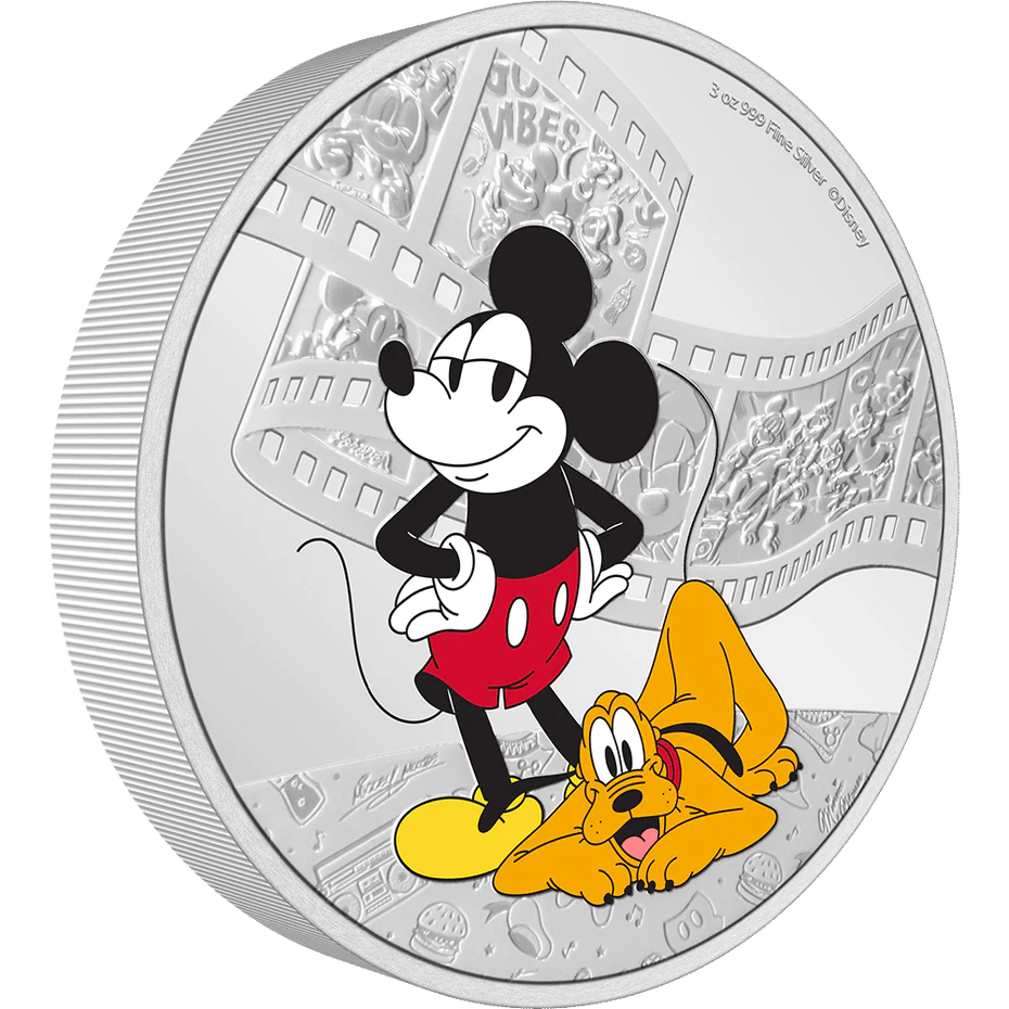 Disney Mickey & Friends – Mickey & Pluto 3oz Silver Coin