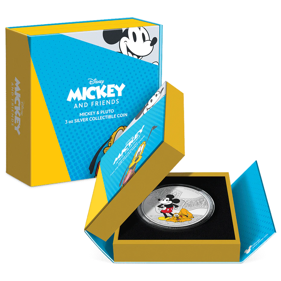 Disney Mickey & Friends – Mickey & Pluto 3oz Silver Coin