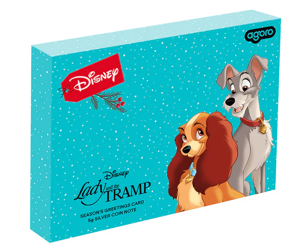Disney Season's Greetings 2024 Lady and the Tramp Note 5g Silver Coin Note