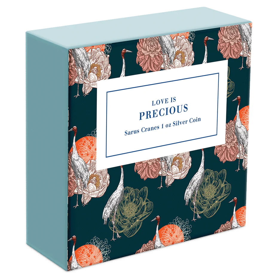 Love is Precious – Sarus Cranes 1oz Silver Coin