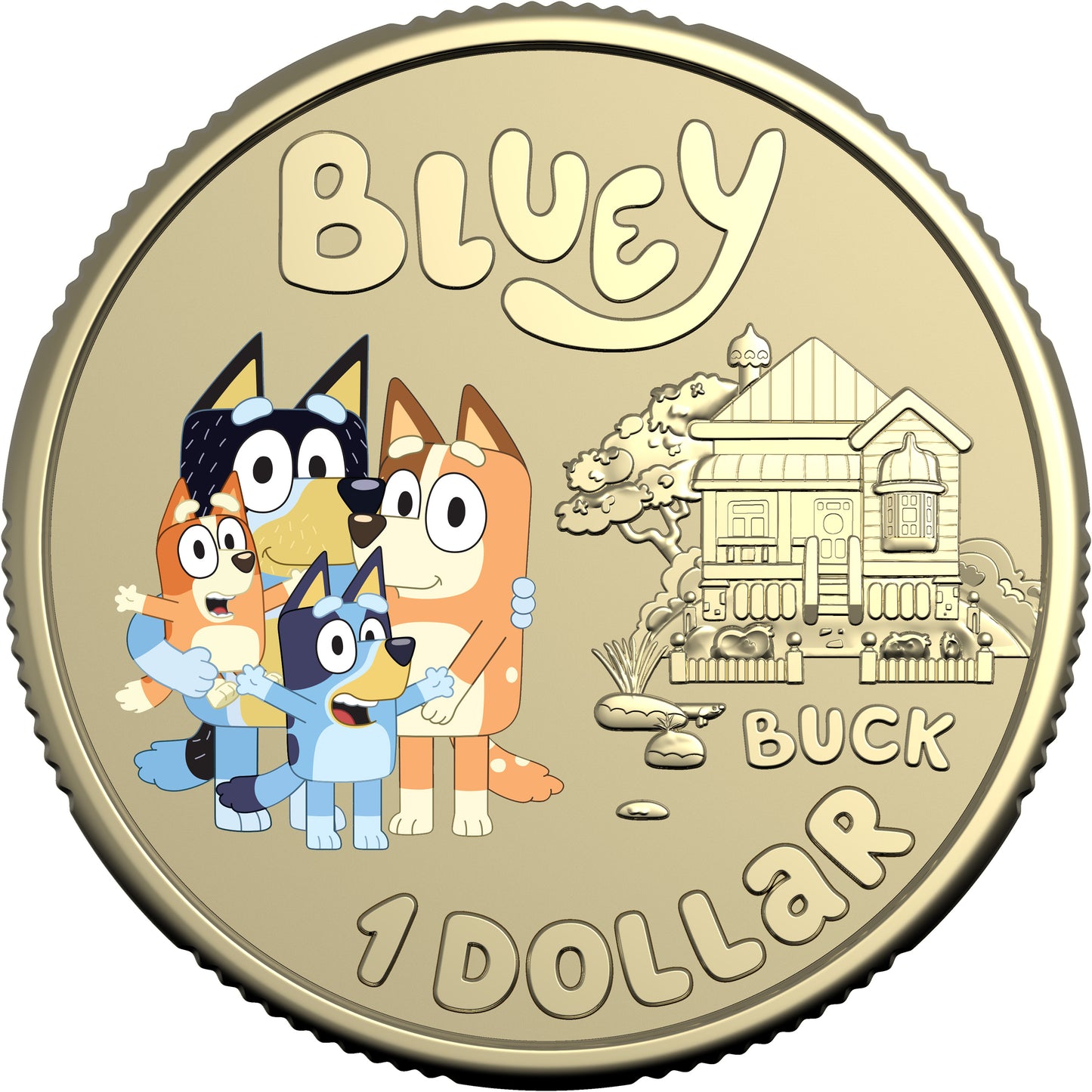 Bluey Dollarbcks 2024 $1 Coloured Uncirculated Coin - The Heelers