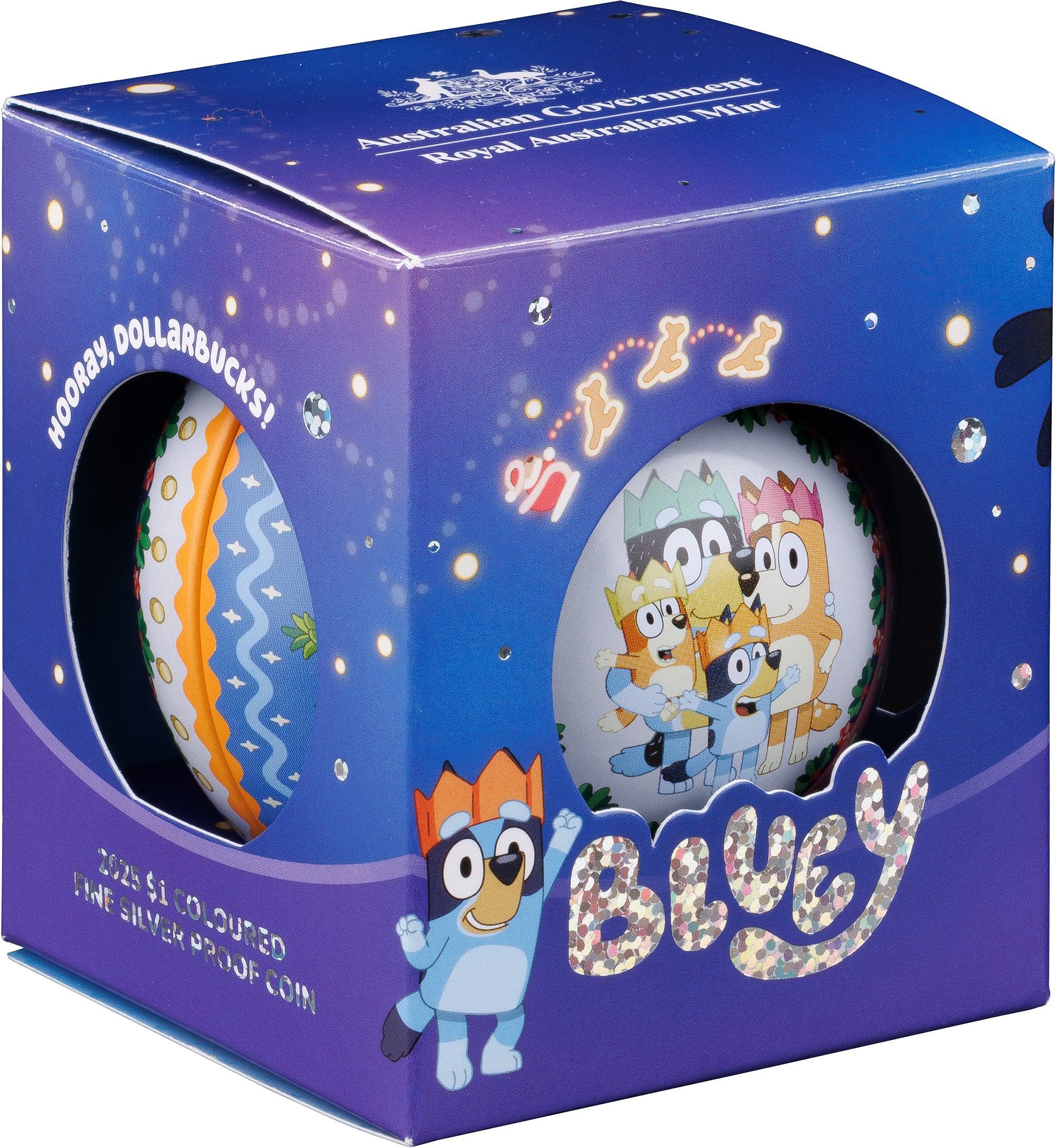 Bluey Christmas 2025 $1 Coloured Fine Silver Proof Coin
