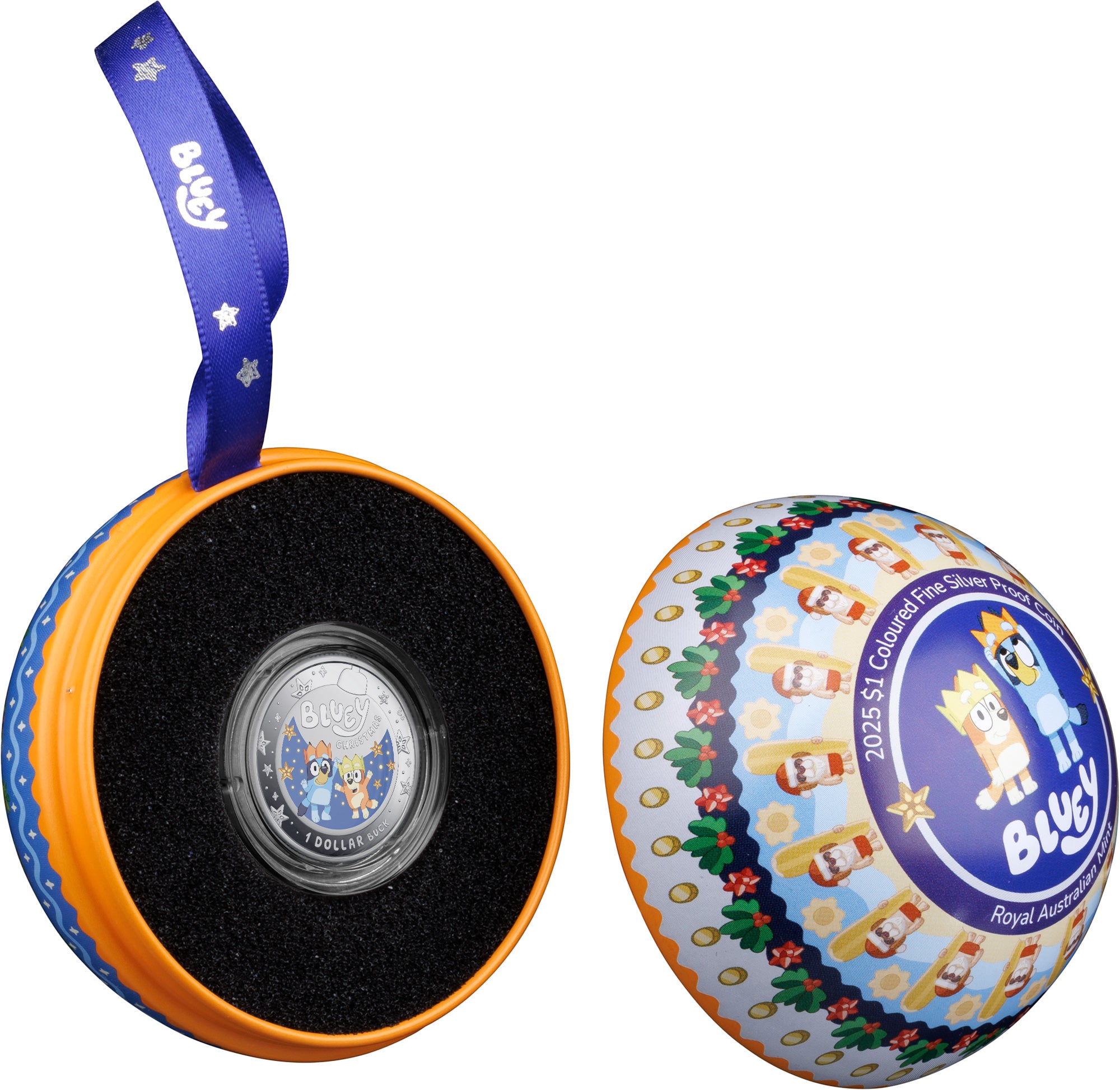Bluey Christmas 2025 $1 Coloured Fine Silver Proof Coin