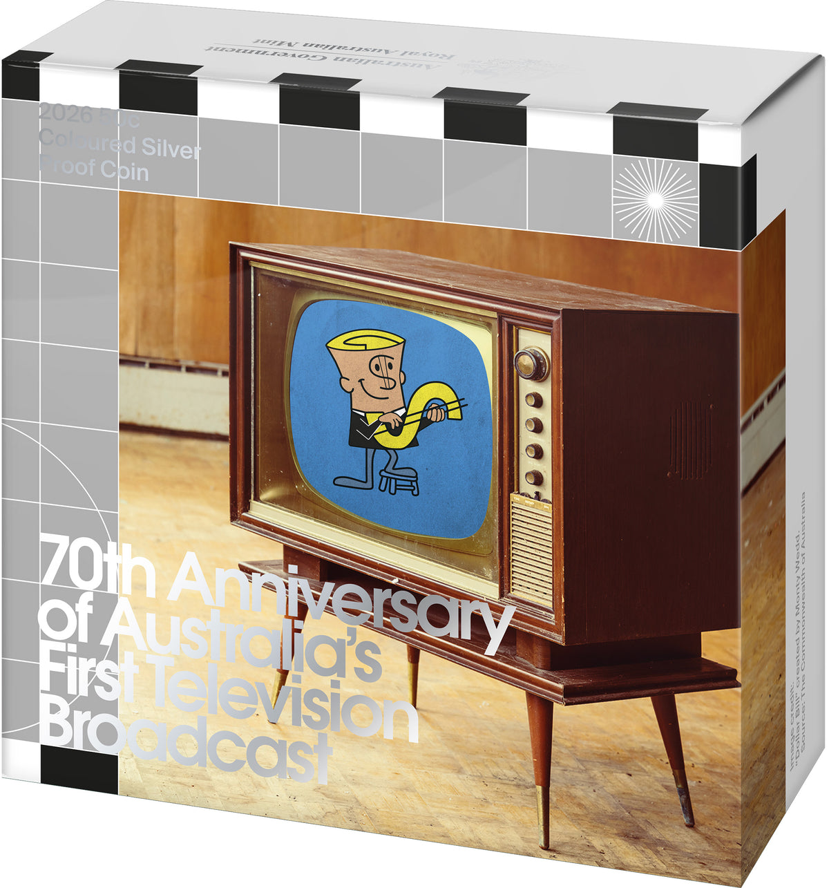 First Television Broadcast 70th Anniversary 2026 50c Coloured Silver Proof Coin