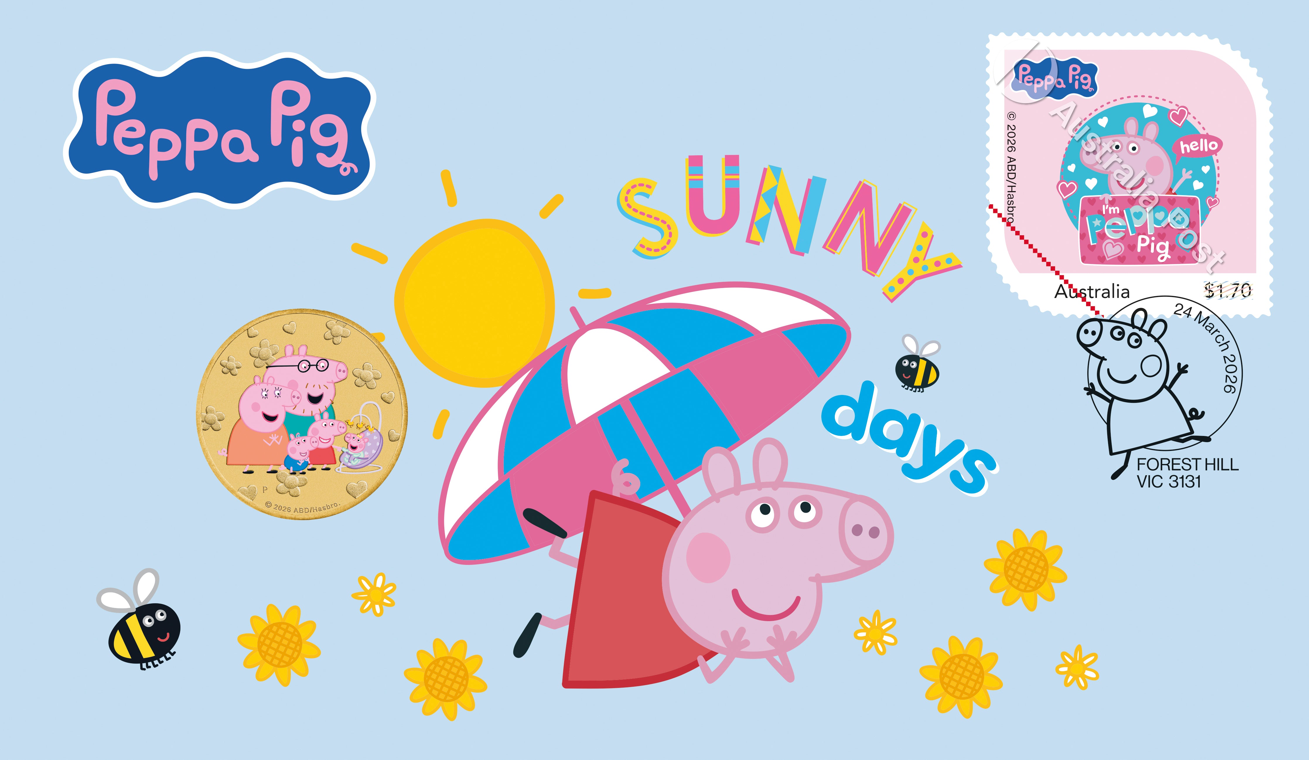 Peppa Pig 2026 Stamp and Coin Cover