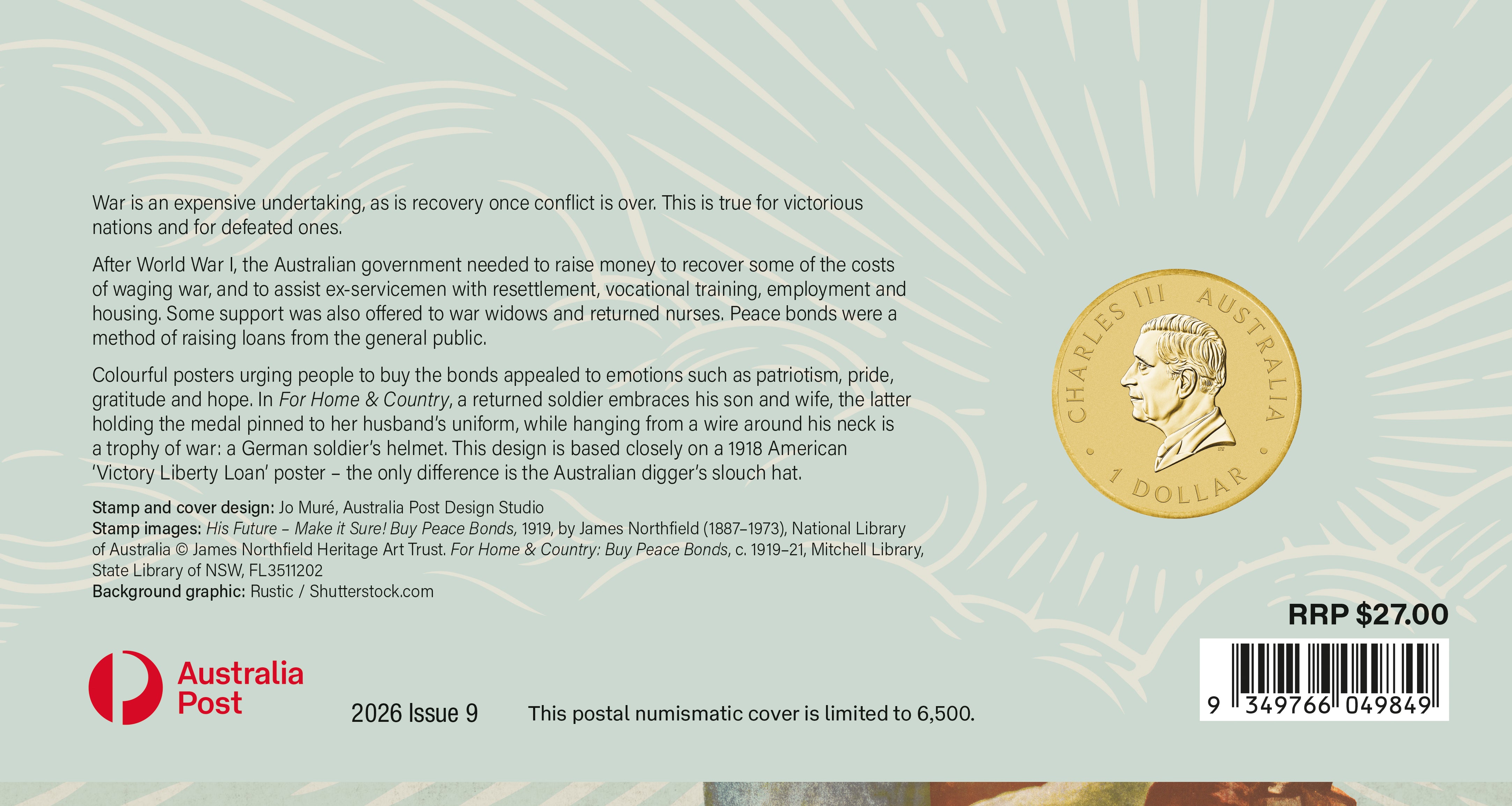 Preparing for Peace 2026 Stamp and Coin Cover