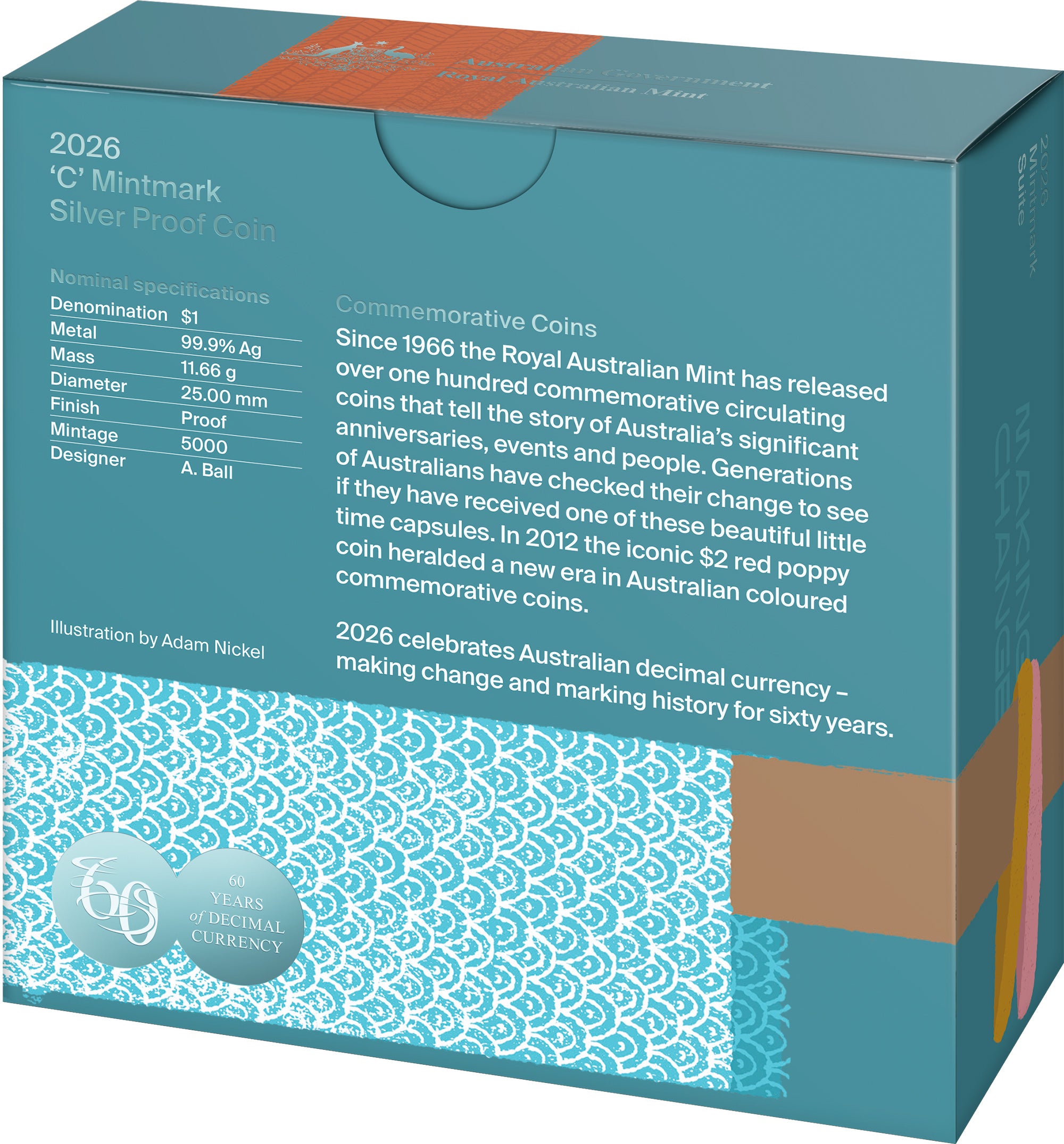 60th Anniversary of Decimal Currency 2026 $1 Silver Proof Coin