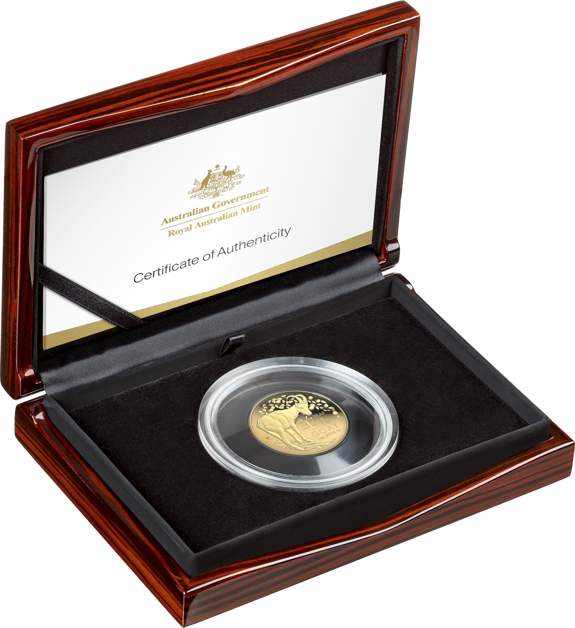 Year of the Goat 2027 $100 1oz Gold Proof Domed Coin