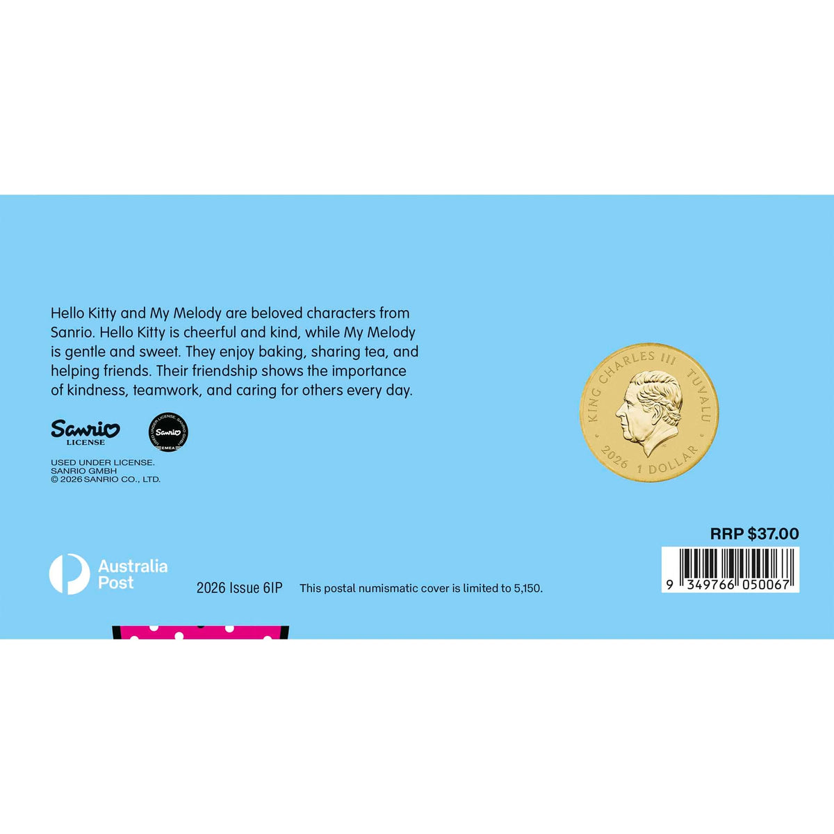 Hello Kitty and My Melody 2026 Stamp and Coin Cover