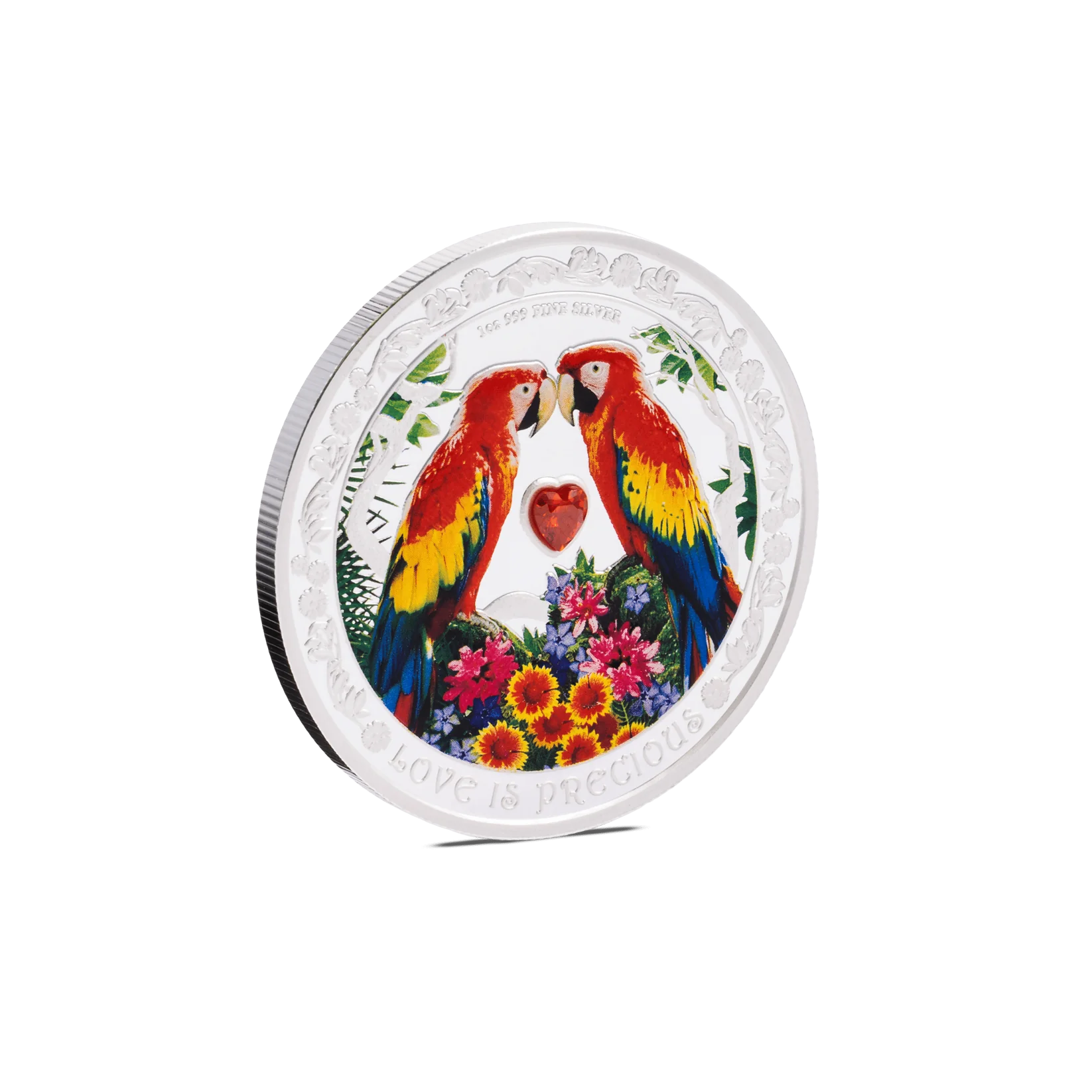 Love is Precious Macaws 1oz Silver Coin
