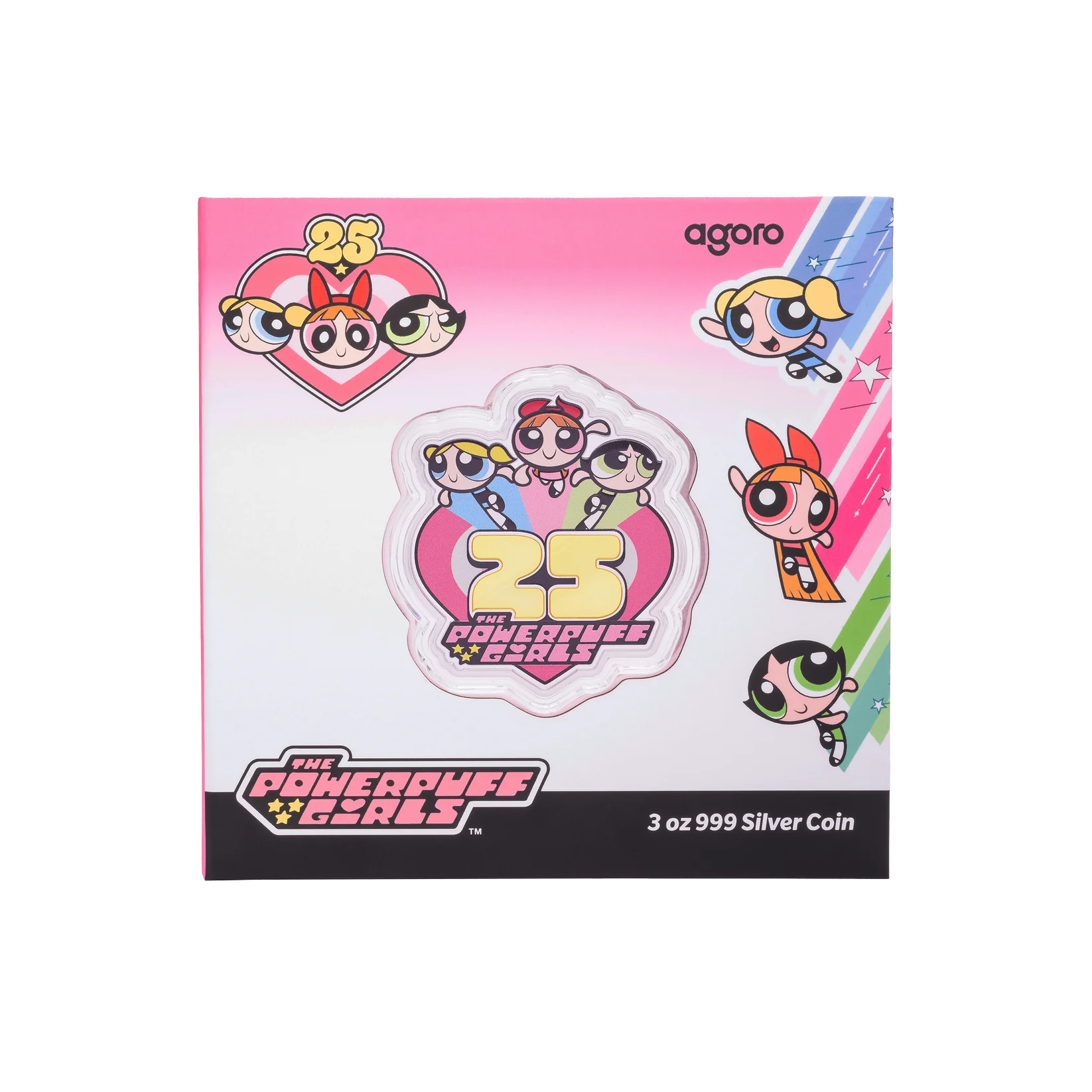 THE POWERPUFF GIRLS 25th Anniversary 3oz Silver Coin