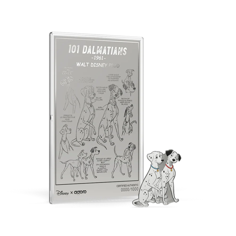 Disney 101 Dalmatians Collectible 1/2oz Silver Coin + 5g Silver Foil Set