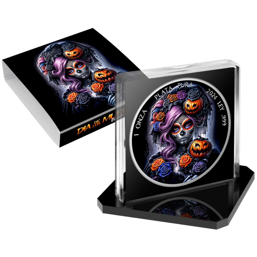 Dia de los Muertos Black Halloween 2024 Liberad 1oz Silver Coin