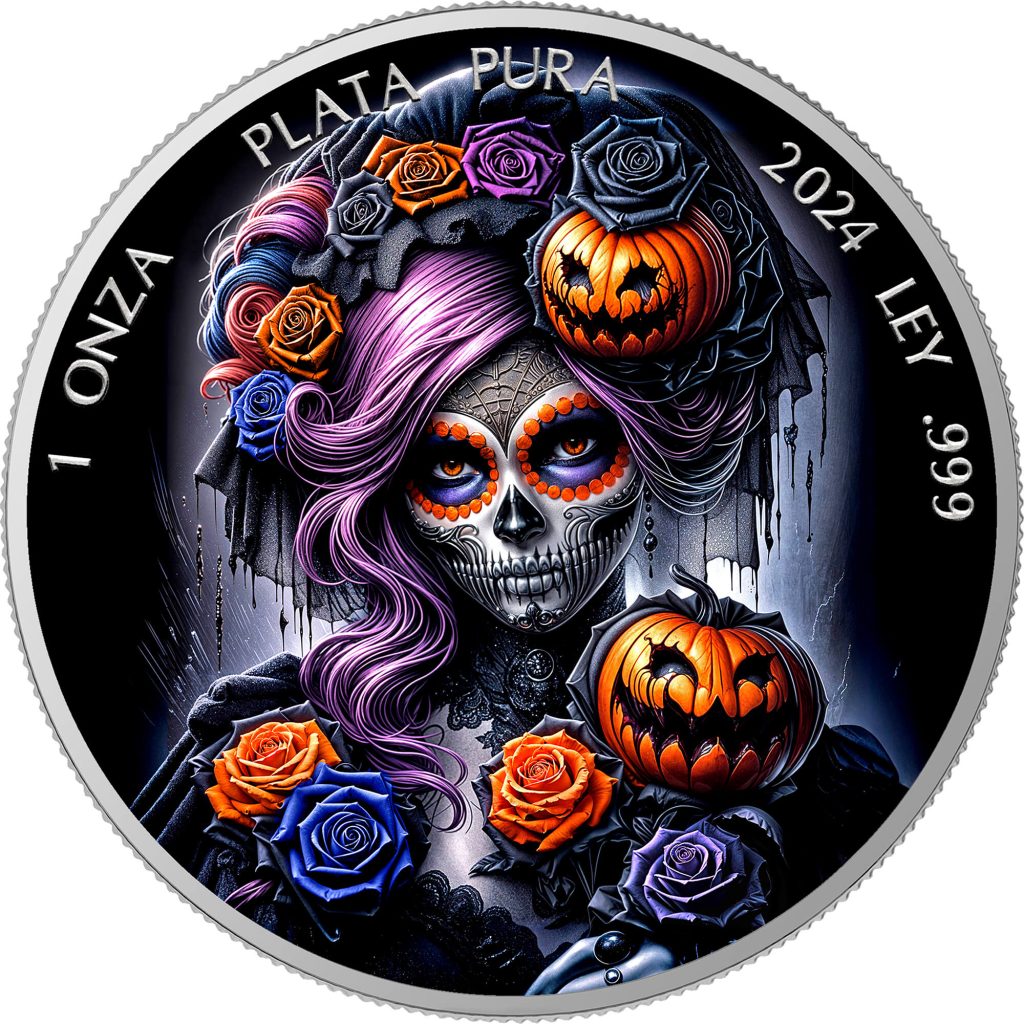Dia de los Muertos Black Halloween 2024 Liberad 1oz Silver Coin