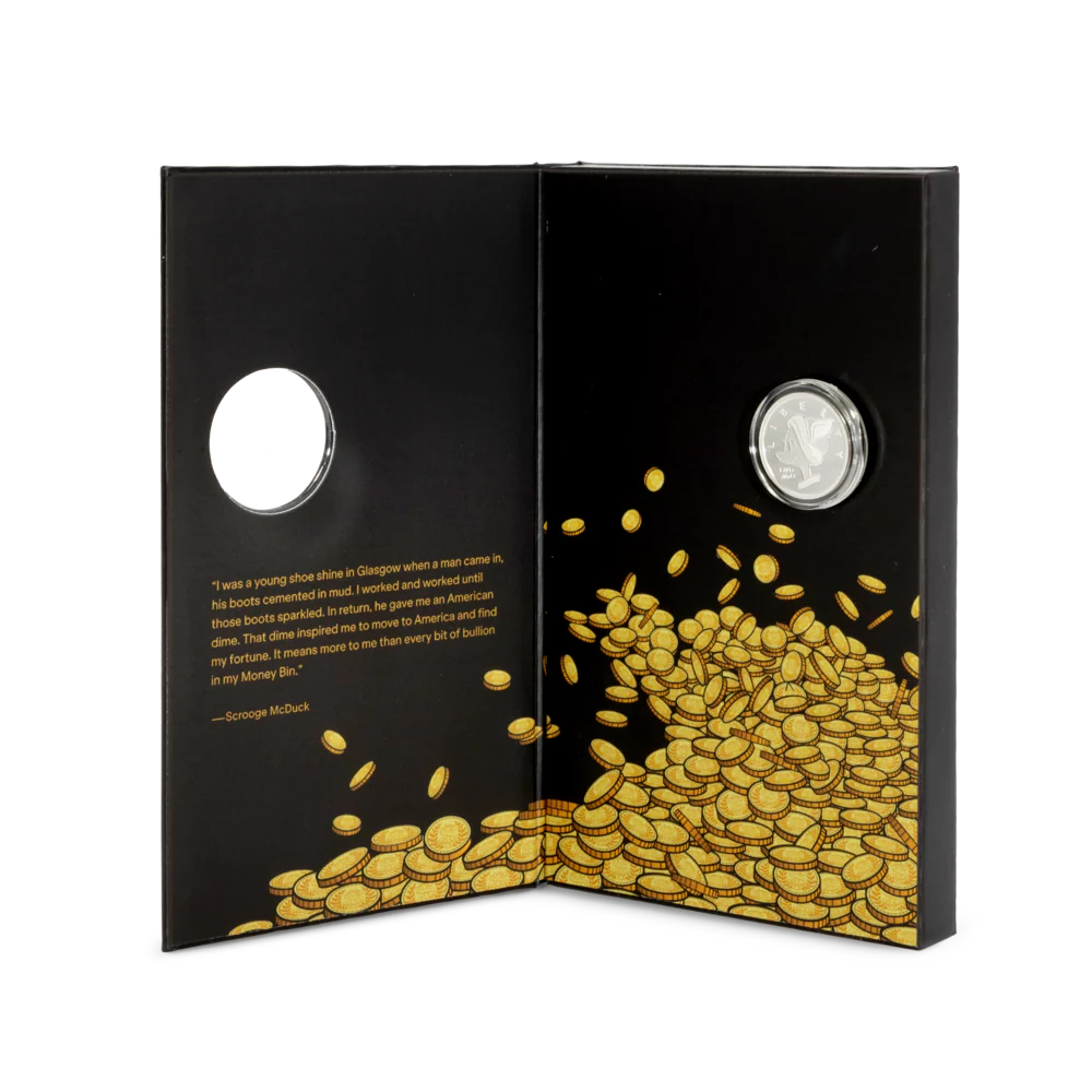 Disney Ducktales Scrooge McDuck - Lucky #1 Dime 3gm Silver Coin