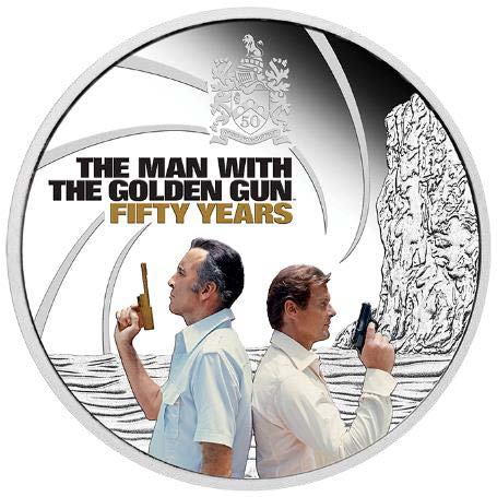 James Bond The Man With The Golden Gun 50th Anniversary 2024 1oz Silver Proof Coloured Coin